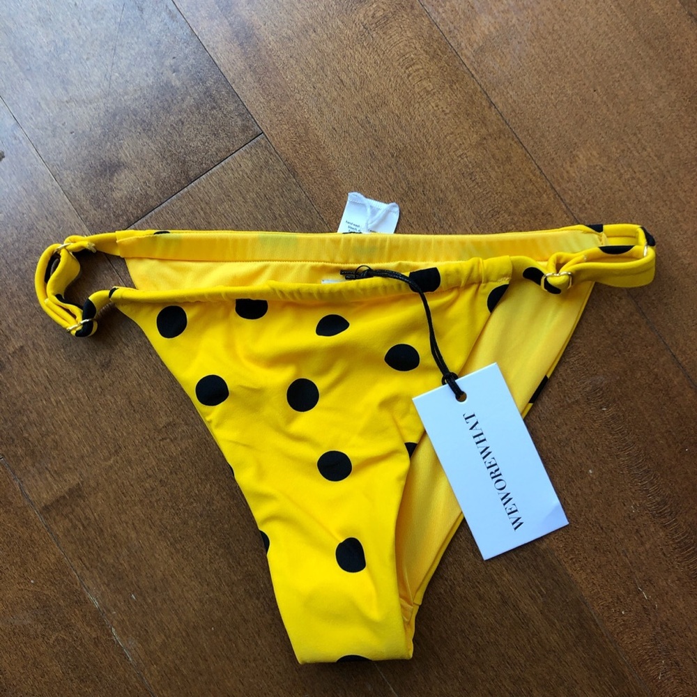 Weworewhat yellow polka dot bikini bottoms NEW WITH TAGS NEVER WORN